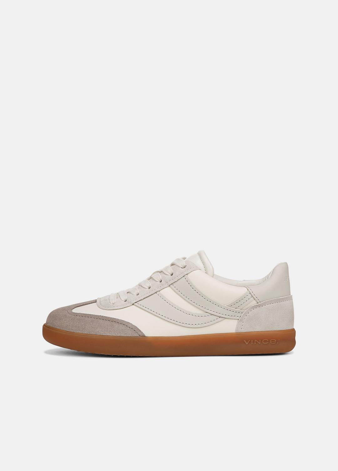 VINCE Women Oasis Leather and Suede Sneaker in Sneakers WHITE FOAM/HORCHATA/HAZELSTONE