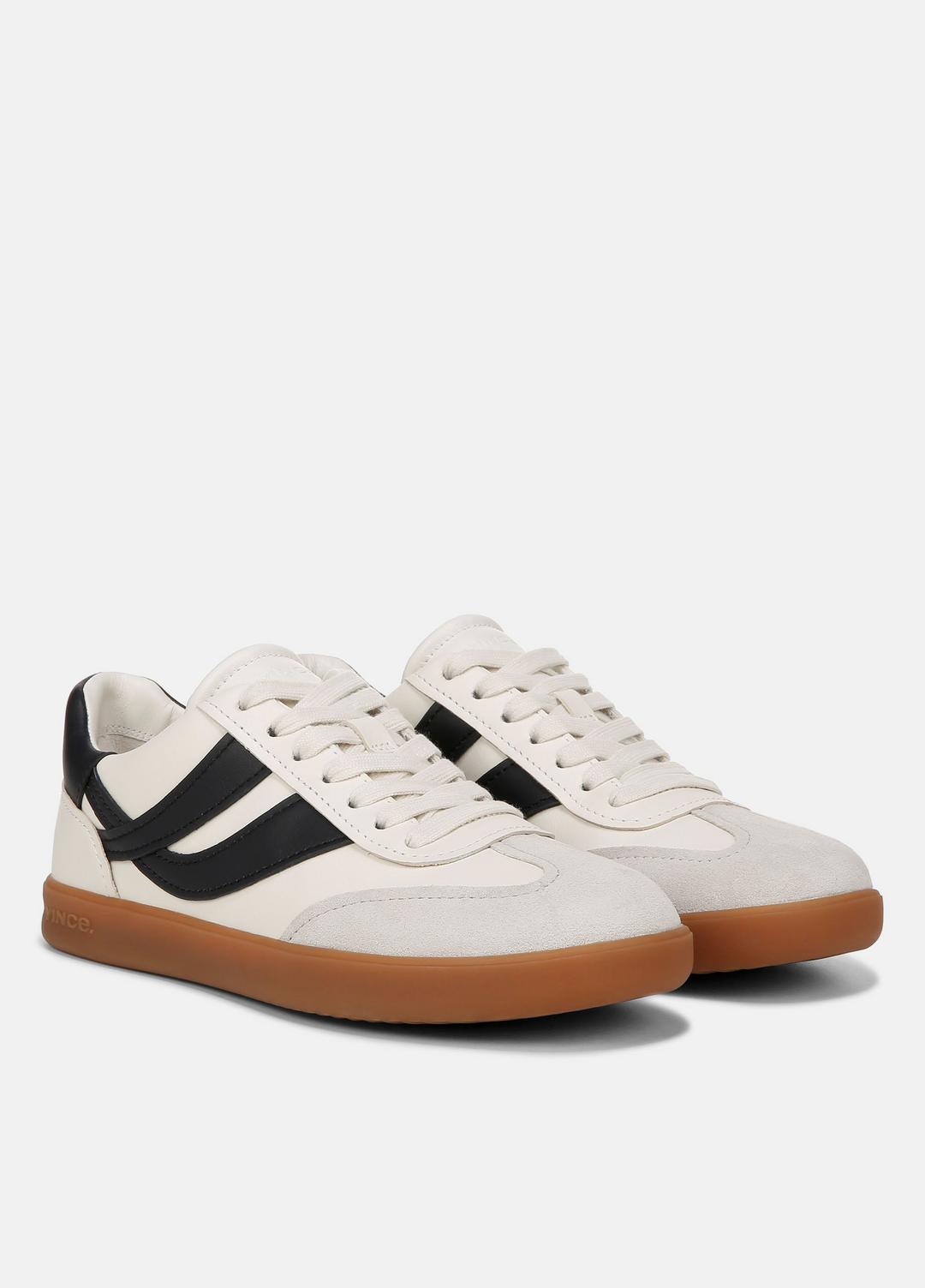 VINCE Women Oasis Leather and Suede Sneaker in Sneakers MILK/NIGHT BLUE