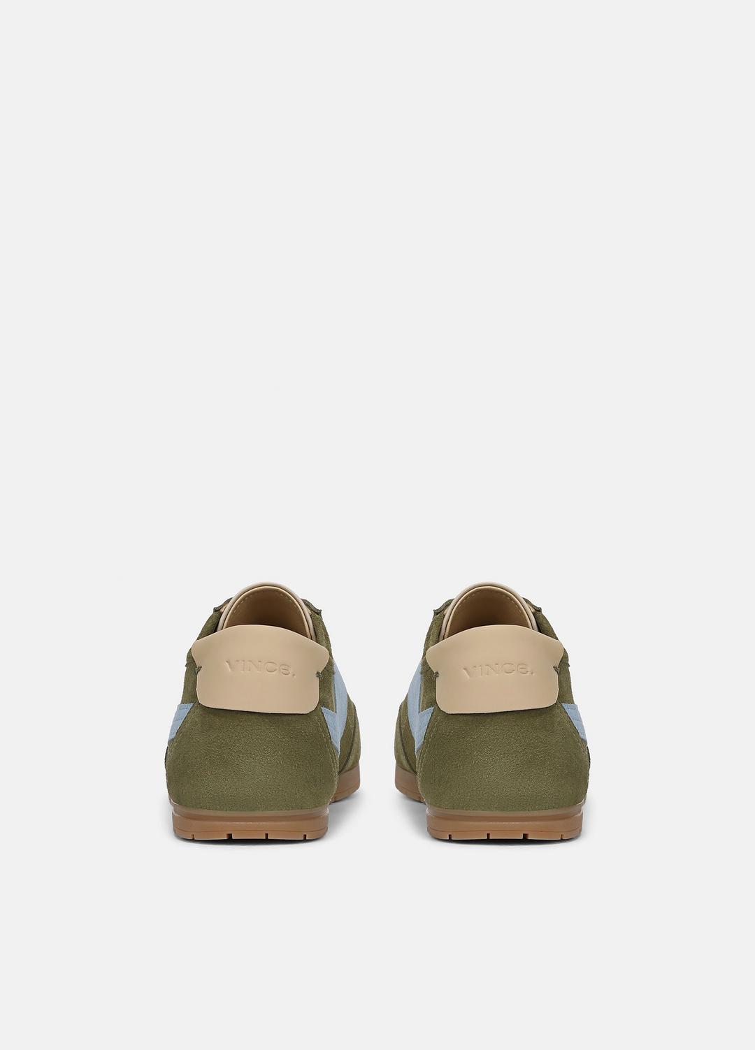 VINCE Women LA Suede & Leather Runner Sneaker in Sneakers LODEN GREEN/GLACIAL BLUE