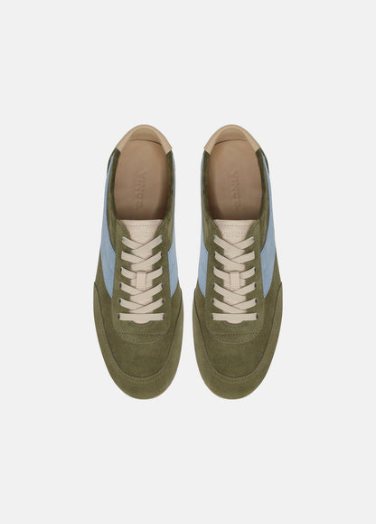 VINCE Women LA Suede & Leather Runner Sneaker in Sneakers LODEN GREEN/GLACIAL BLUE