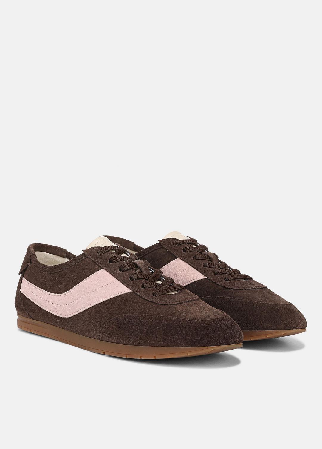 VINCE Women LA Suede & Leather Runner Sneaker in Sneakers DARK MOCHA/ROSEWATER