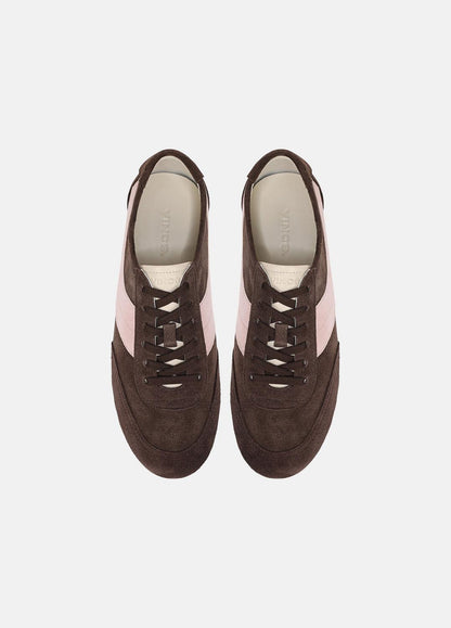 VINCE Women LA Suede & Leather Runner Sneaker in Sneakers DARK MOCHA/ROSEWATER