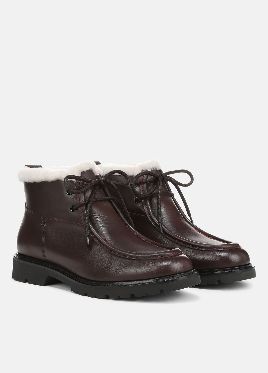 VINCE Women Sierra Shearling-Lined Lug-Sole Boot in Boots CHILI BROWN