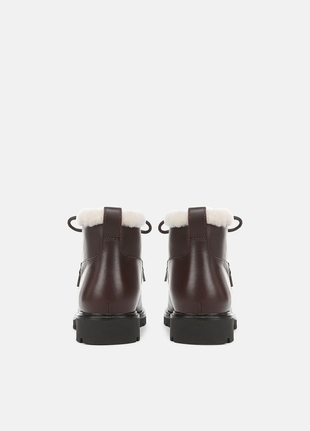 VINCE Women Sierra Shearling-Lined Lug-Sole Boot in Boots CHILI BROWN
