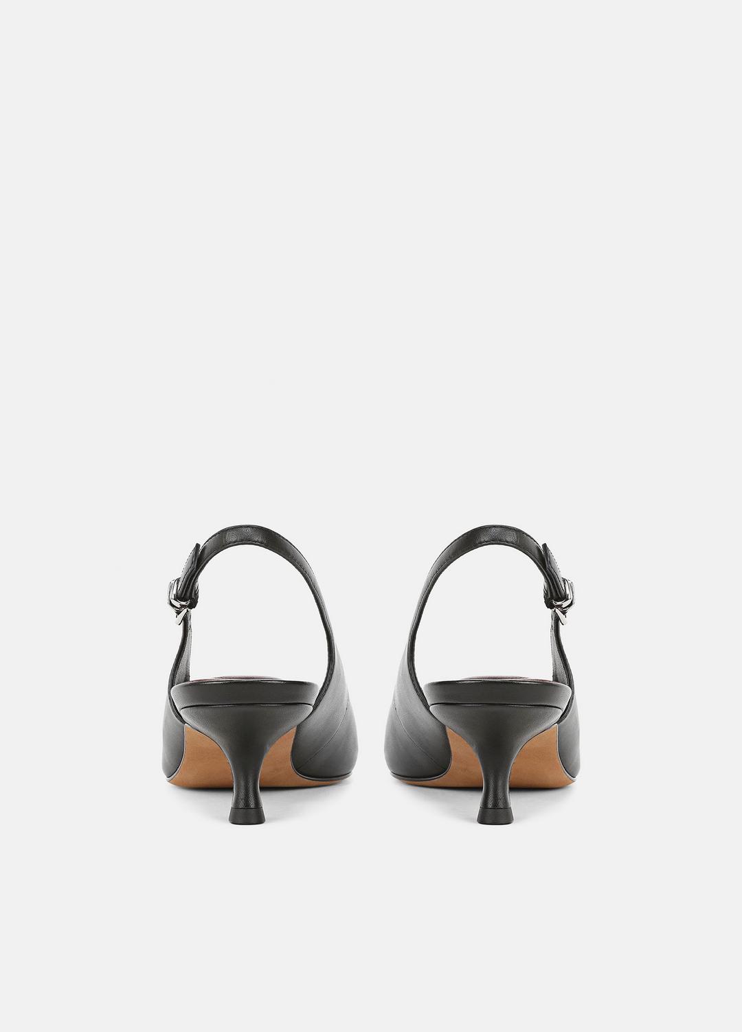 VINCE Women Sabra Leather Slingback Heel in Heels BLACK