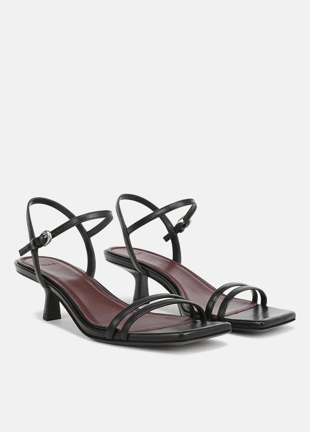 VINCE Women Tilda Leather Heeled Sandal in Heels BLACK