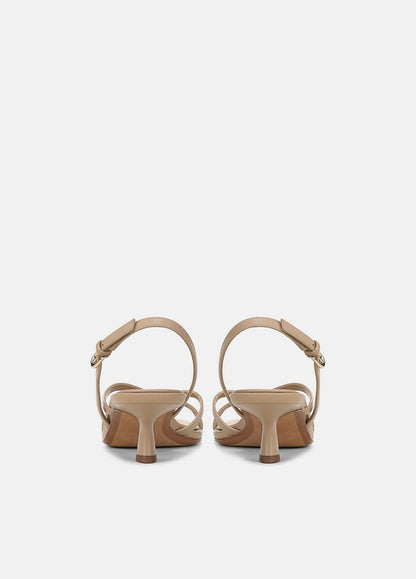 VINCE Women Tali Leather Slingback Sandal in Heels WARM ALMOND