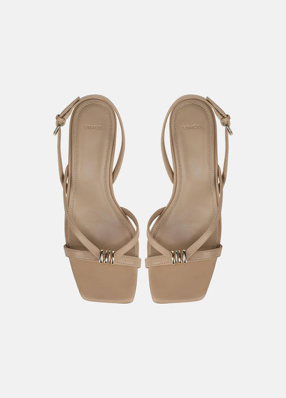 VINCE Women Tali Leather Slingback Sandal in Heels WARM ALMOND