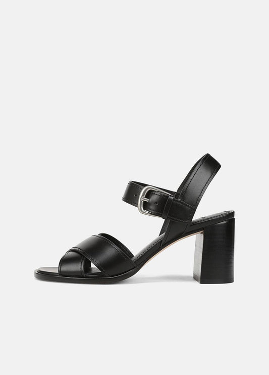 VINCE Women Salma Leather Heeled Sandal in Heels BLACK