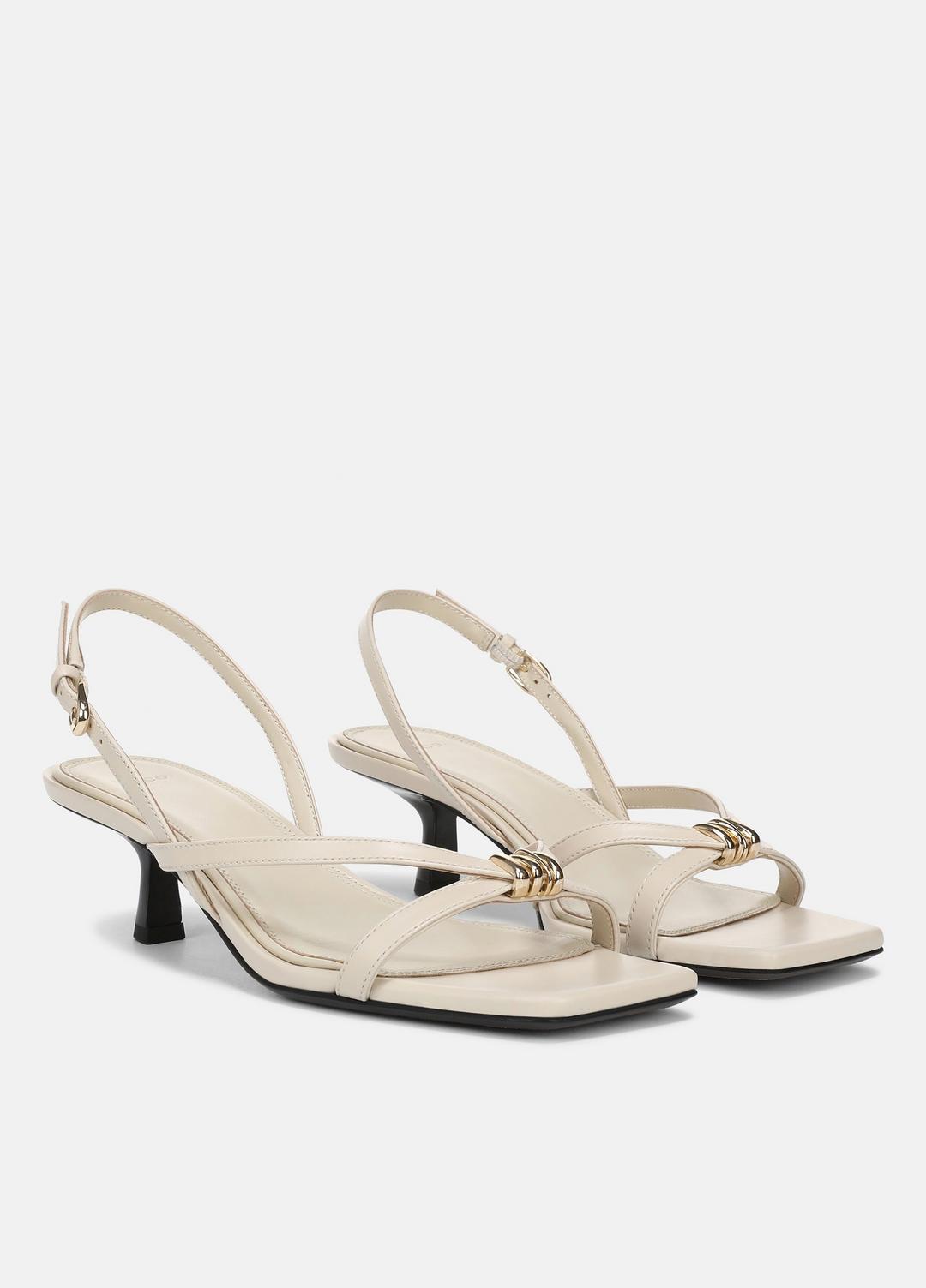 VINCE Women Tali Leather Slingback Sandal in Heels MOONLIGHT