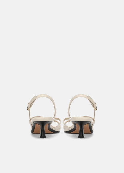 VINCE Women Tali Leather Slingback Sandal in Heels MOONLIGHT