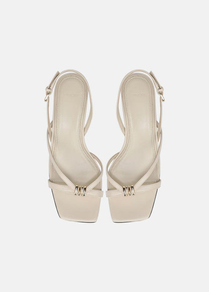 VINCE Women Tali Leather Slingback Sandal in Heels MOONLIGHT
