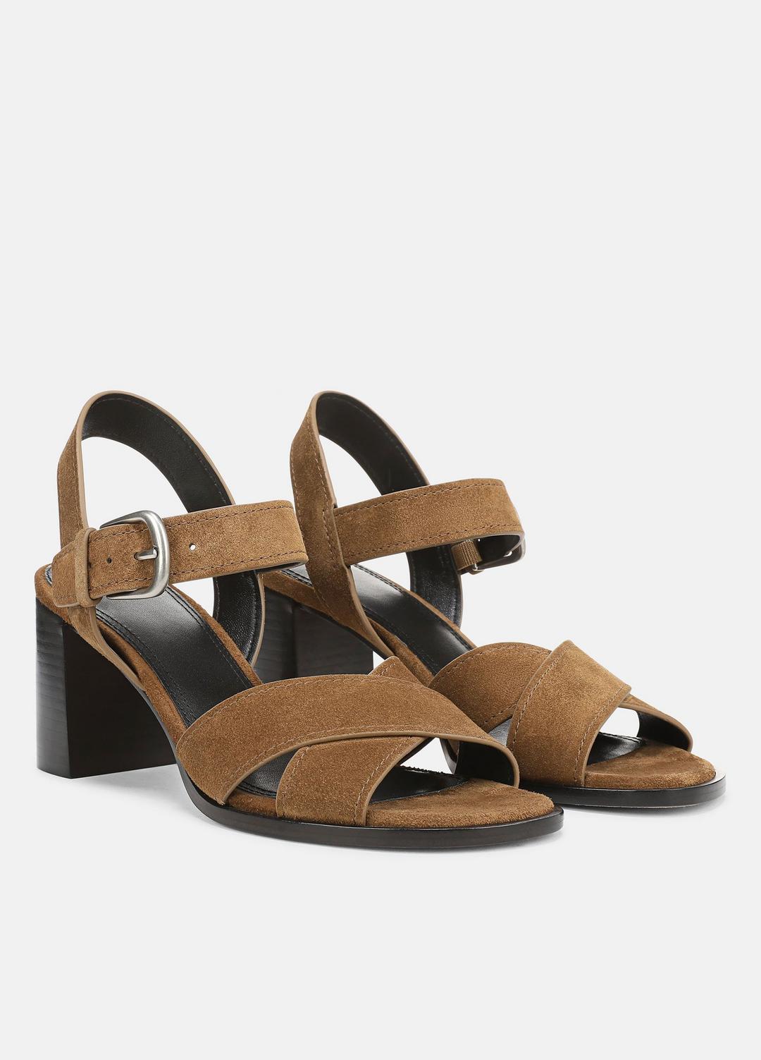 VINCE Women Salma Suede Heeled Sandal in Heels ELMWOOD
