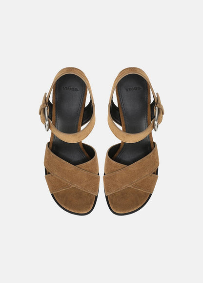 VINCE Women Salma Suede Heeled Sandal in Heels ELMWOOD