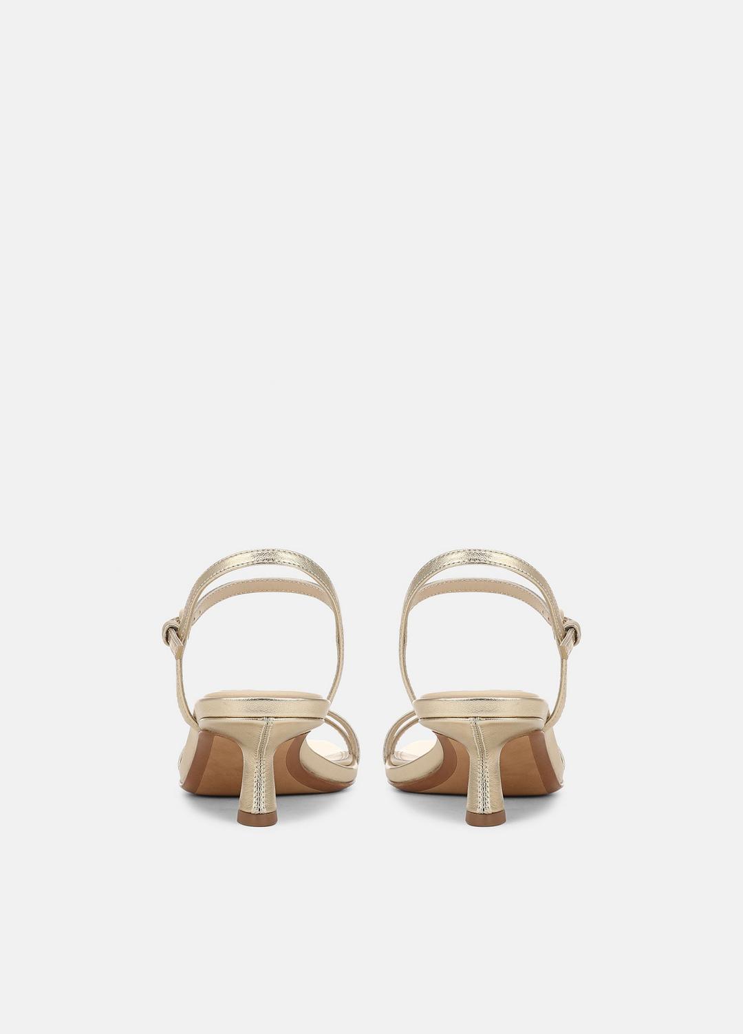 VINCE Women Tilda Metallic Leather Heeled Sandal in Heels CHAMPAGNE