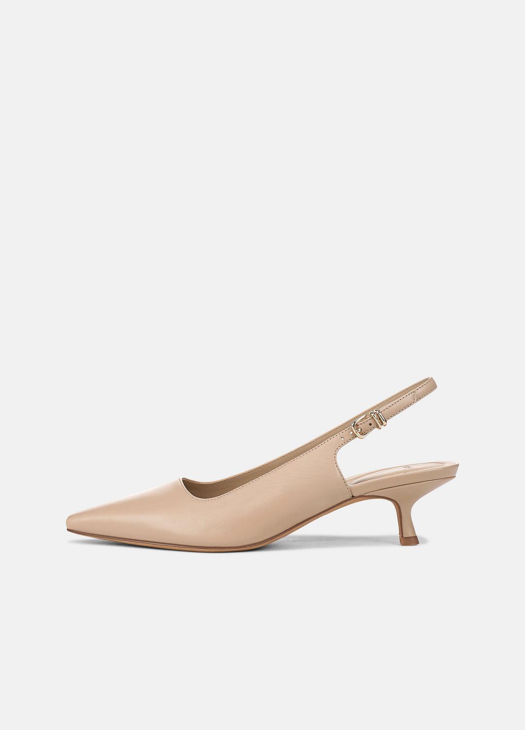 VINCE Women Sabra Leather Slingback Heel in Heels WARM ALMOND