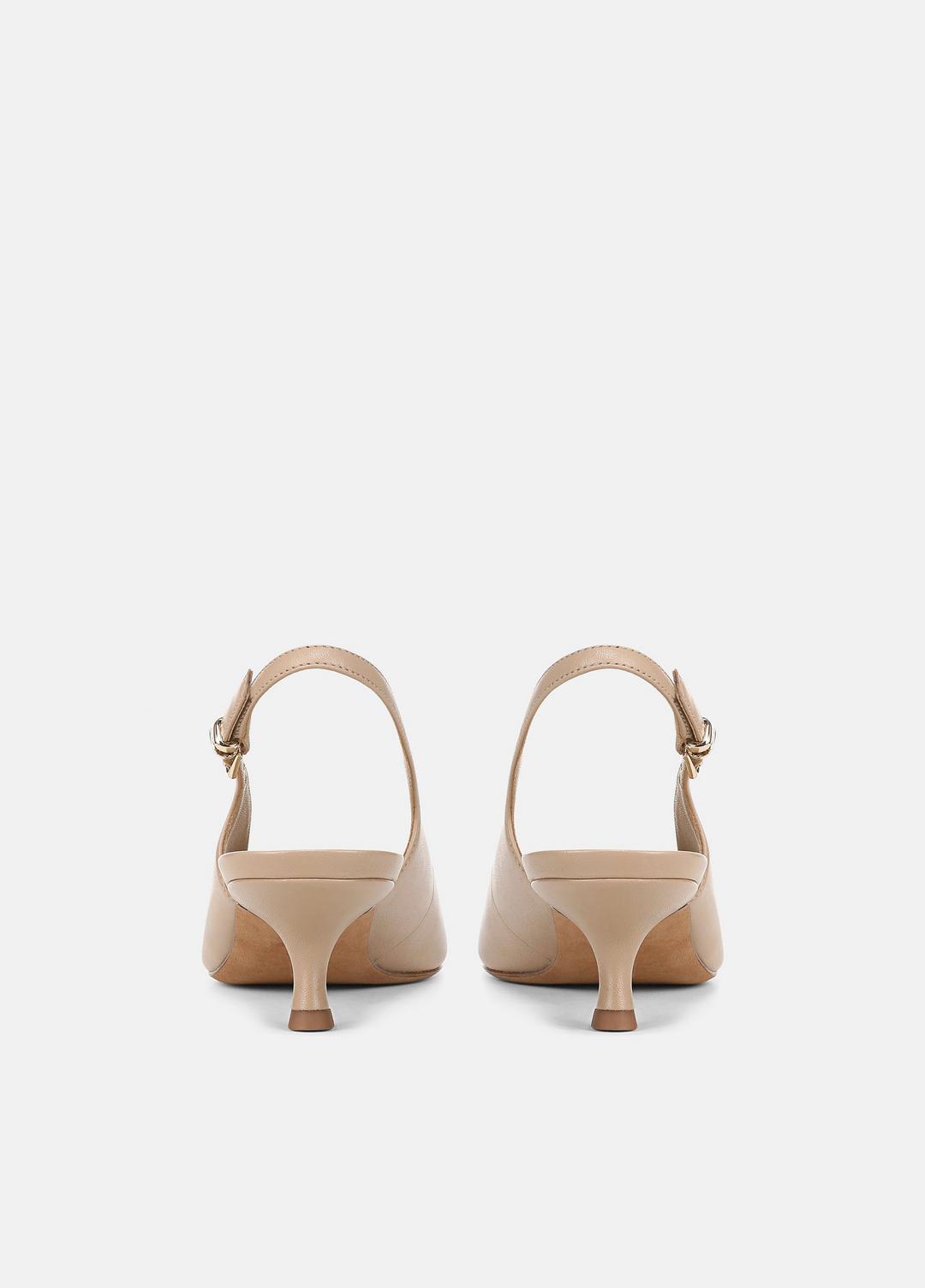 VINCE Women Sabra Leather Slingback Heel in Heels WARM ALMOND