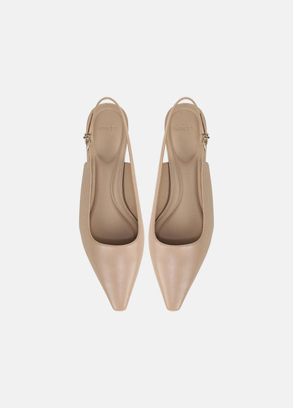 VINCE Women Sabra Leather Slingback Heel in Heels WARM ALMOND
