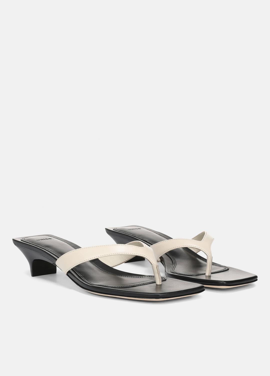 VINCE Women San Juan Leather Heeled Thong Sandal in Heels MOONLIGHT