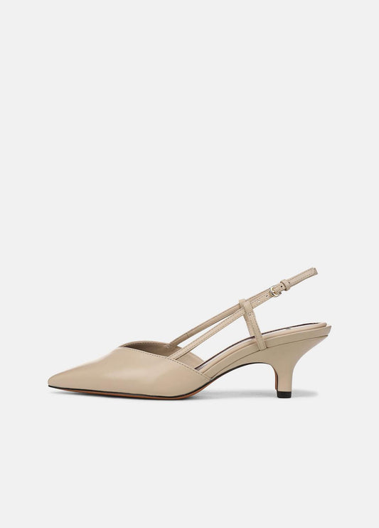 VINCE Women Levvy Leather Slingback Heel in Heels BIRCH SAND