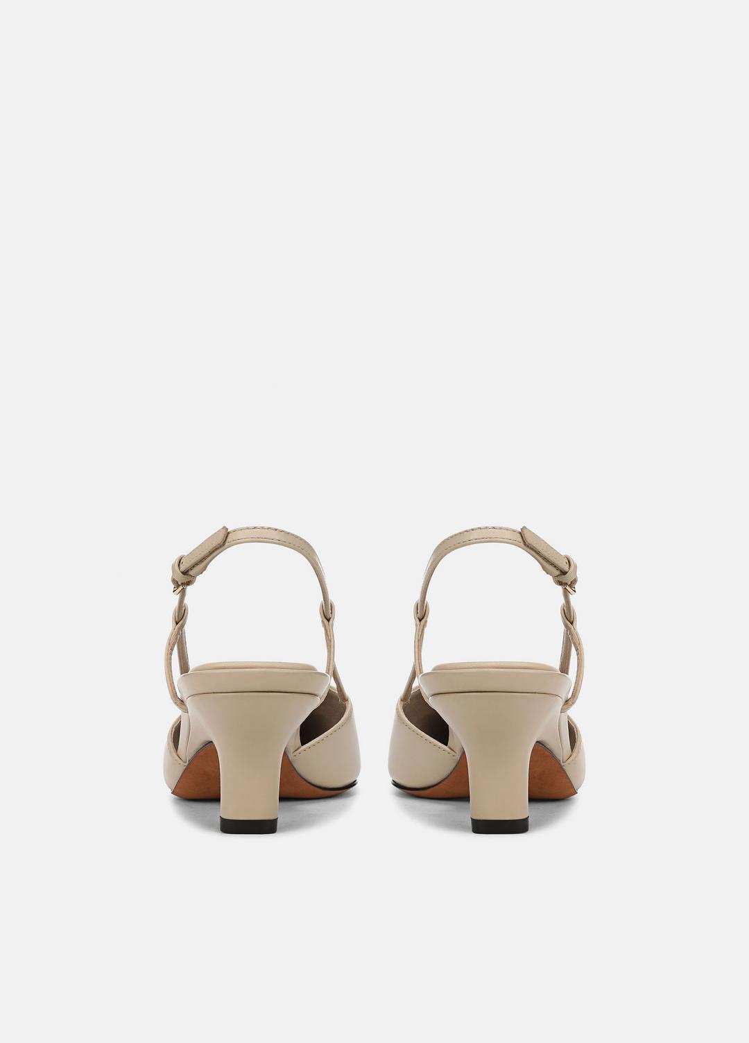 VINCE Women Levvy Leather Slingback Heel in Heels BIRCH SAND
