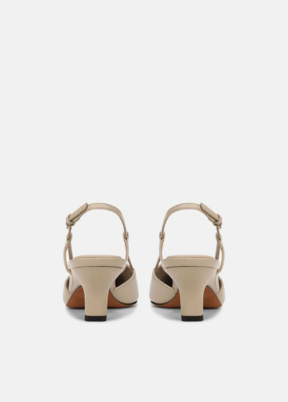 VINCE Women Levvy Leather Slingback Heel in Heels BIRCH SAND