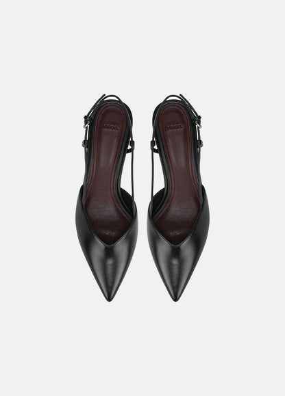 VINCE Women Levvy Leather Slingback Heel in Heels BLACK