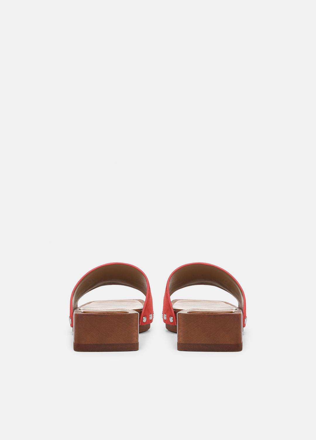VINCE Women Barbara Leather Slide Sandal in Sandals POPPY RED