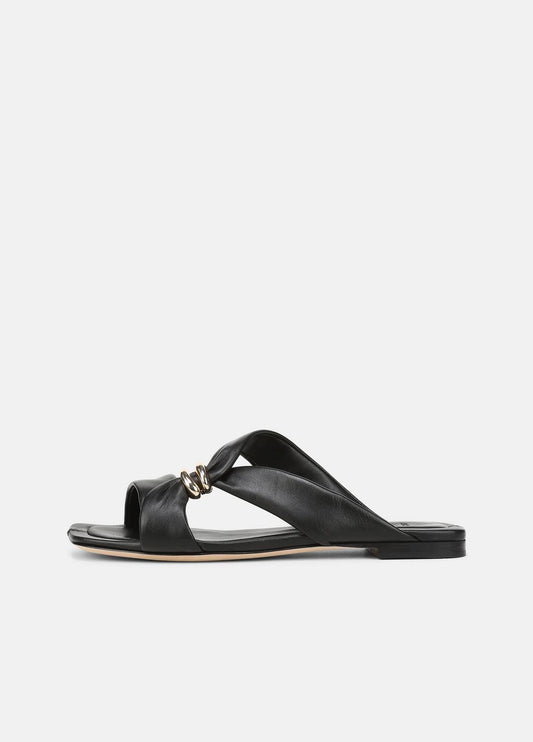 VINCE Women Vilma Leather Slide Sandal in Sandals BLACK