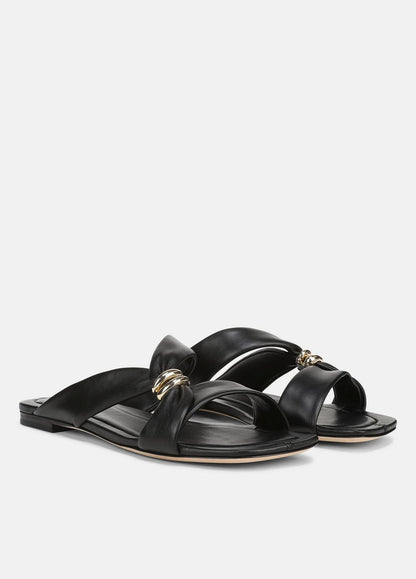 VINCE Women Vilma Leather Slide Sandal in Sandals BLACK
