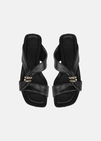 VINCE Women Vilma Leather Slide Sandal in Sandals BLACK