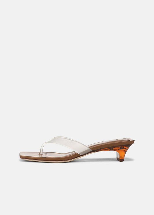 VINCE Women San Juan Jelly Heeled Thong Sandal in Sandals CLEAR