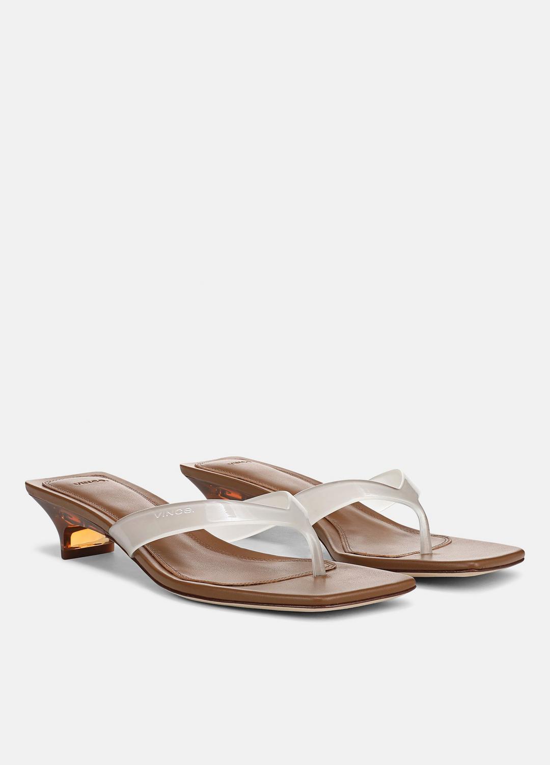VINCE Women San Juan Jelly Heeled Thong Sandal in Sandals CLEAR