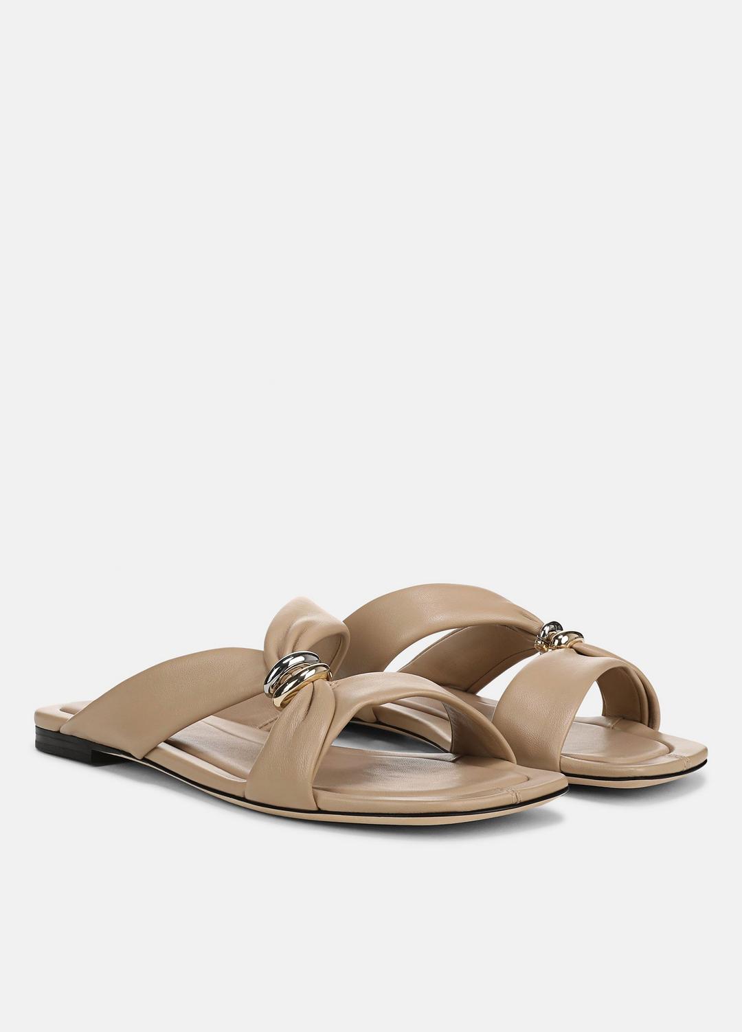 VINCE Women Vilma Leather Slide Sandal in Sandals WARM ALMOND