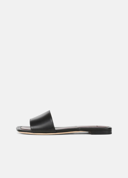 VINCE Women Valeria Leather Slide Sandal in Sandals BLACK