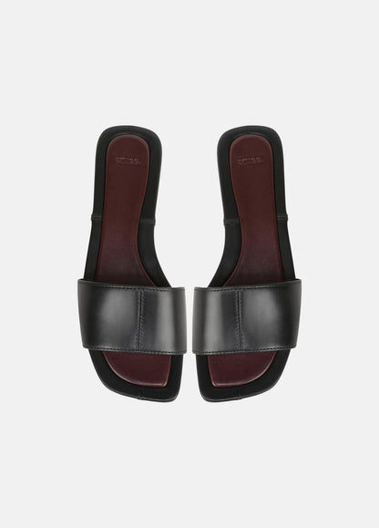 VINCE Women Valeria Leather Slide Sandal in Sandals BLACK
