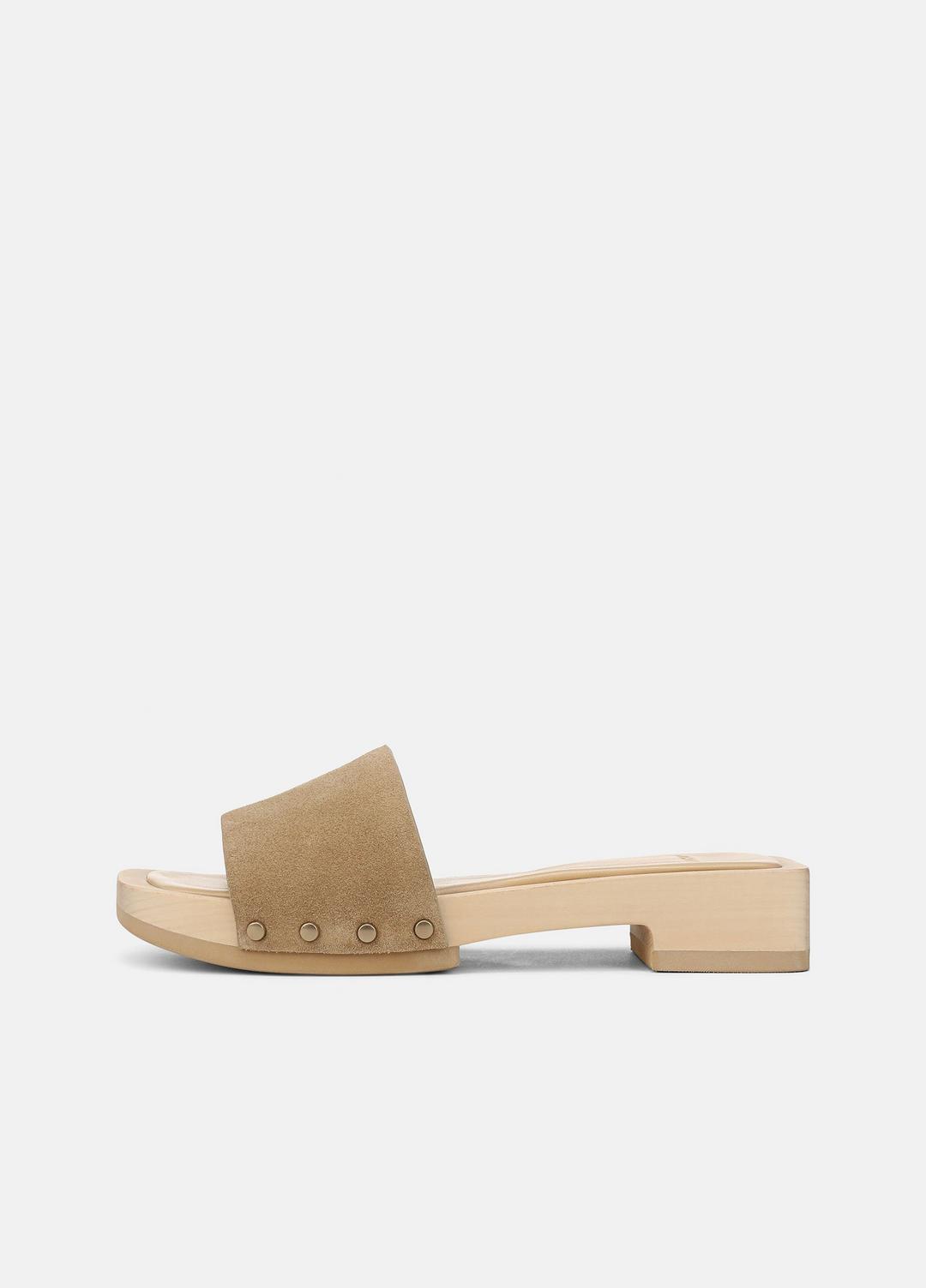 VINCE Women Barbara Suede Slide Sandal in Sandals WHEAT