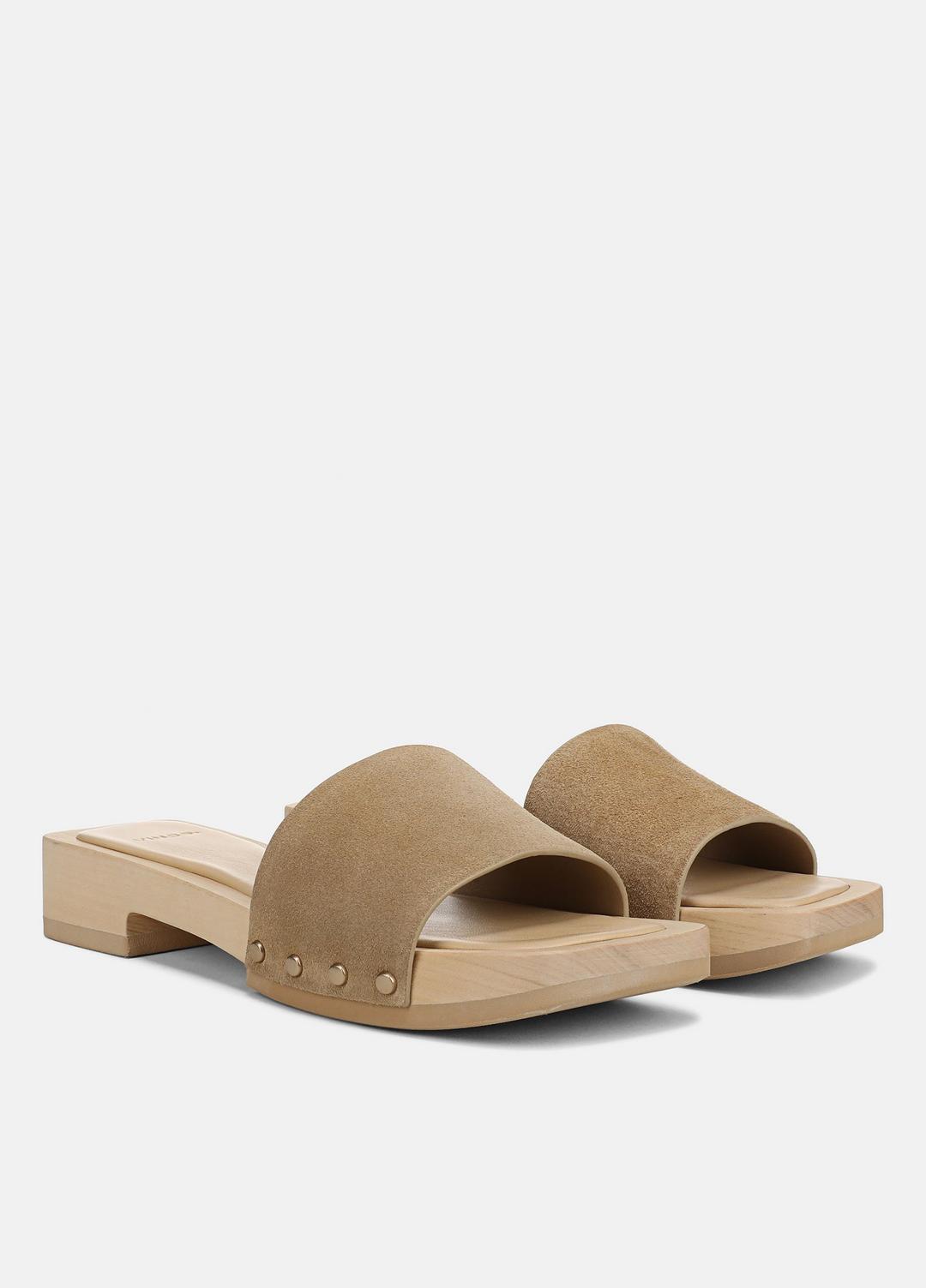 VINCE Women Barbara Suede Slide Sandal in Sandals WHEAT