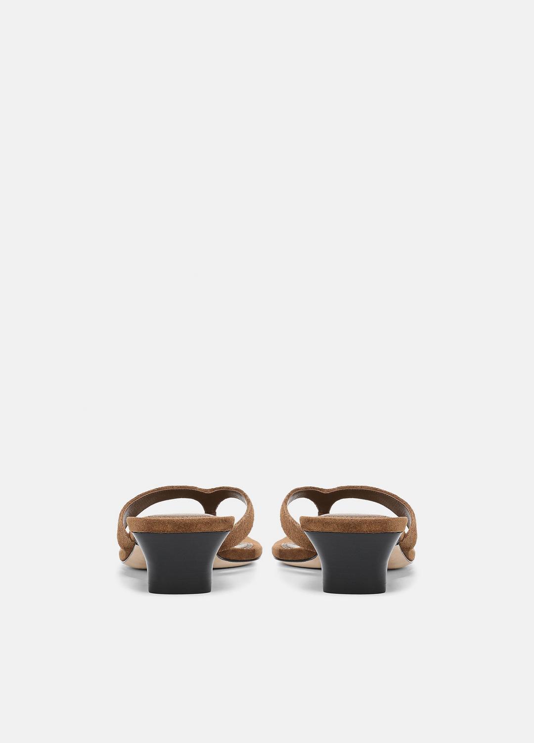 VINCE Women San Juan Suede Heeled Thong Sandal in Sandals ELMWOOD
