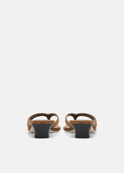 VINCE Women San Juan Suede Heeled Thong Sandal in Sandals ELMWOOD