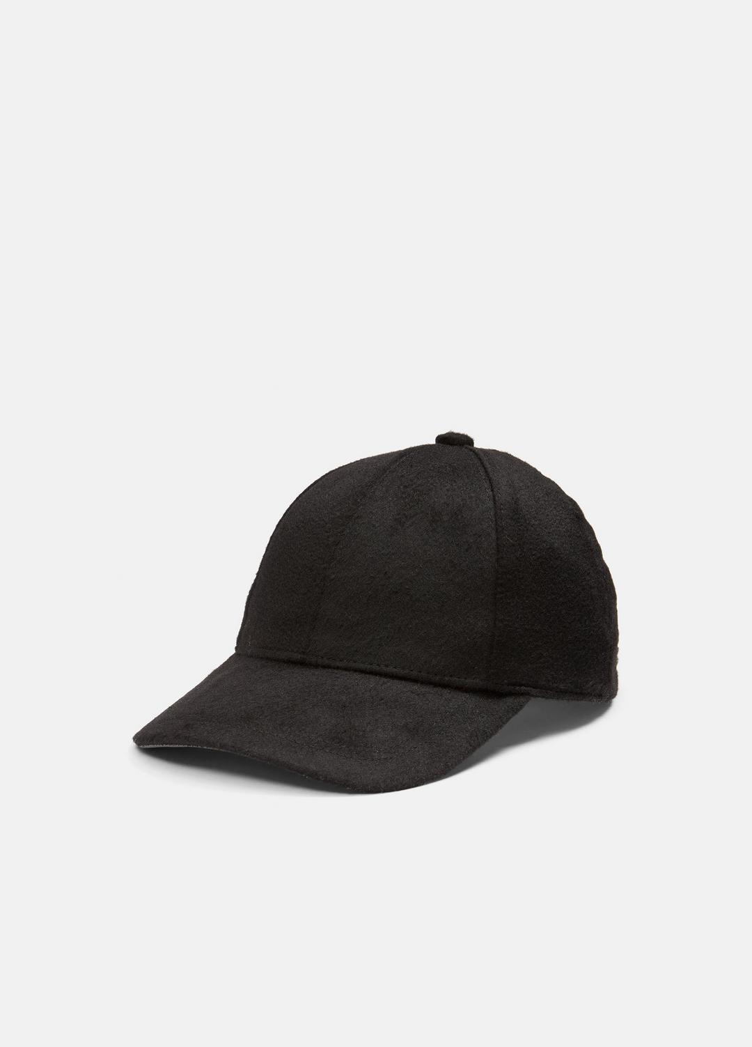 VINCE Women Leather-Trim Cashmere Baseball Cap in Scarves & Hats BLACK