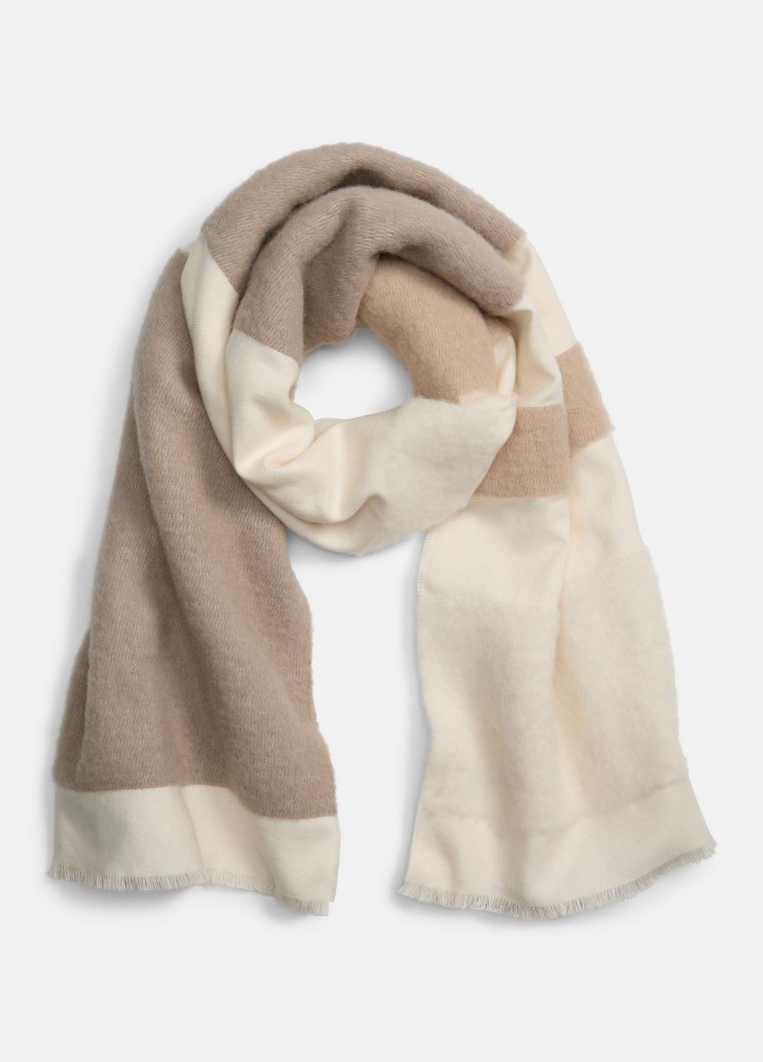 VINCE Women Brushed Alpaca-Blend Colorblock Scarf in Scarves & Hats TAUPE