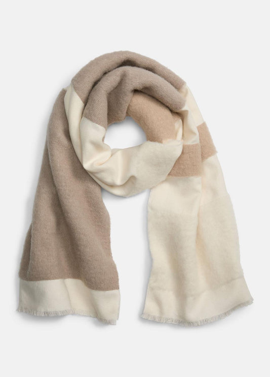 VINCE Women Brushed Alpaca-Blend Colorblock Scarf in Scarves & Hats TAUPE