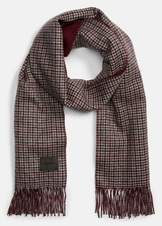 VINCE Women Micro-Houndstooth Cashmere Scarf in Scarves & Hats BORDEAUX