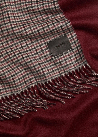 VINCE Women Micro-Houndstooth Cashmere Scarf in Scarves & Hats BORDEAUX
