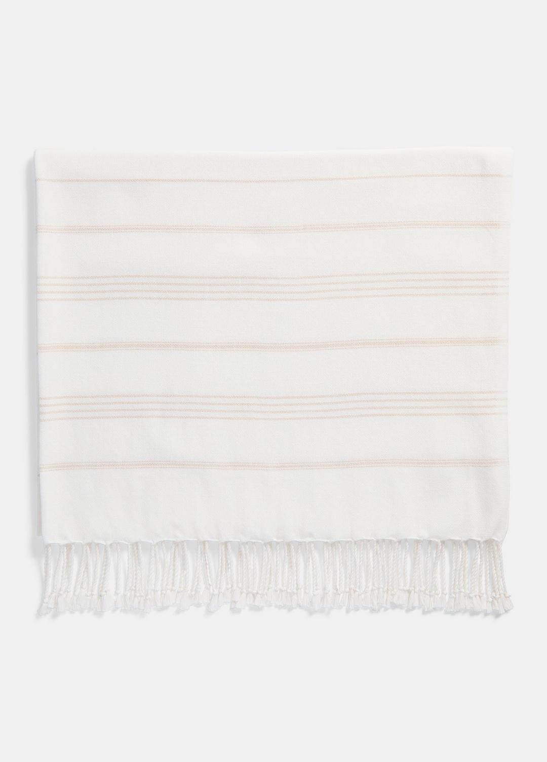 VINCE Women Stripe Cotton-Cashmere Wrap in Scarves & Hats WHITE/TUSK