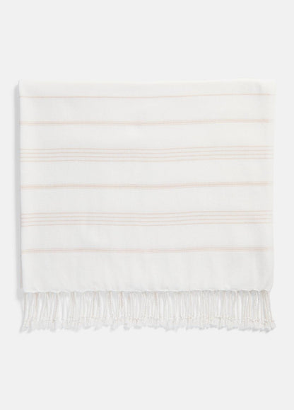 VINCE Women Stripe Cotton-Cashmere Wrap in Scarves & Hats WHITE/TUSK
