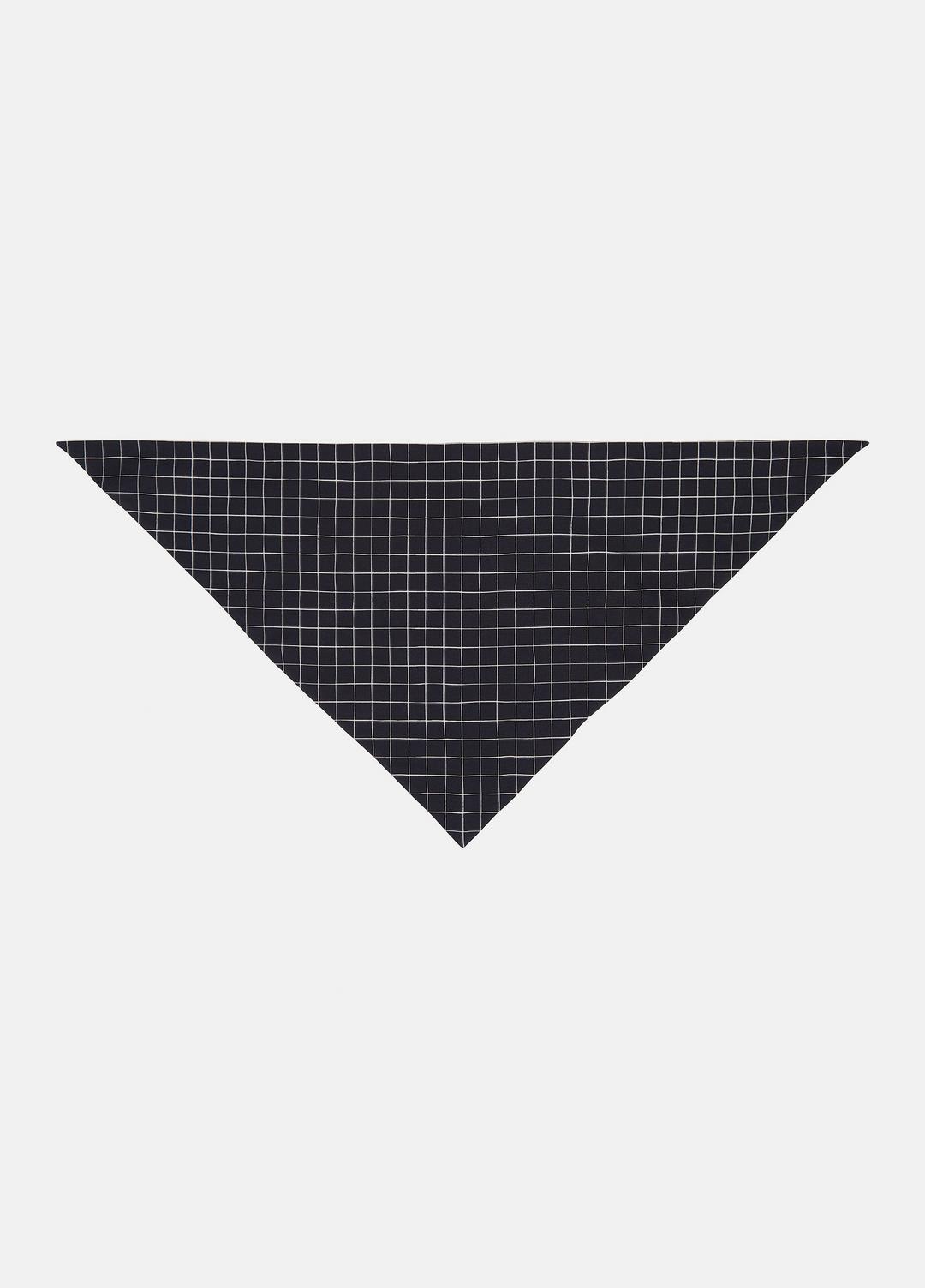 VINCE Women Trellis Plaid Cotton-Blend Headkerchief in Scarves & Hats BLACK/CREAM