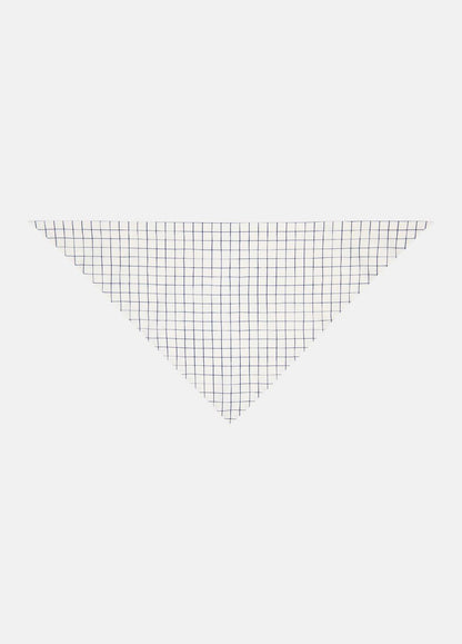 VINCE Women Trellis Plaid Cotton-Blend Headkerchief in Scarves & Hats OFF WHITE/NAVY