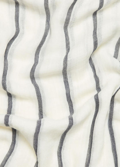 VINCE Women Cotton Gauze Awning Stripe Scarf in Scarves & Hats PAPYRUS/COASTAL BLUE